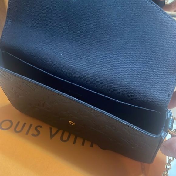 Louis Vuitton Navy Embossed Leather Clutch - Picture 5 of 5